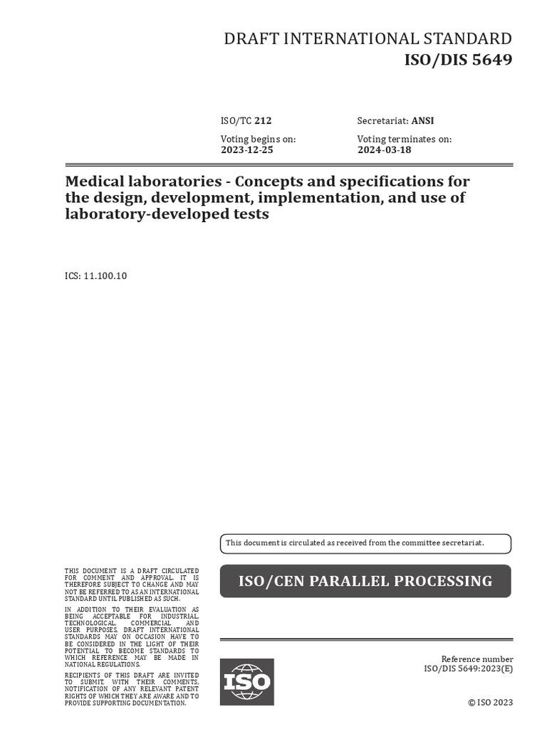 ISO DIS 564 2023 (E) Draft | PDF