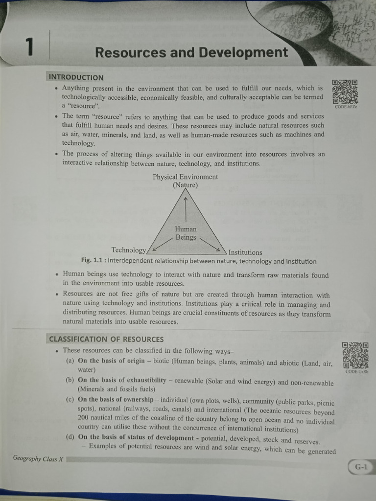 Resources And Development Class 10 Ques Ans