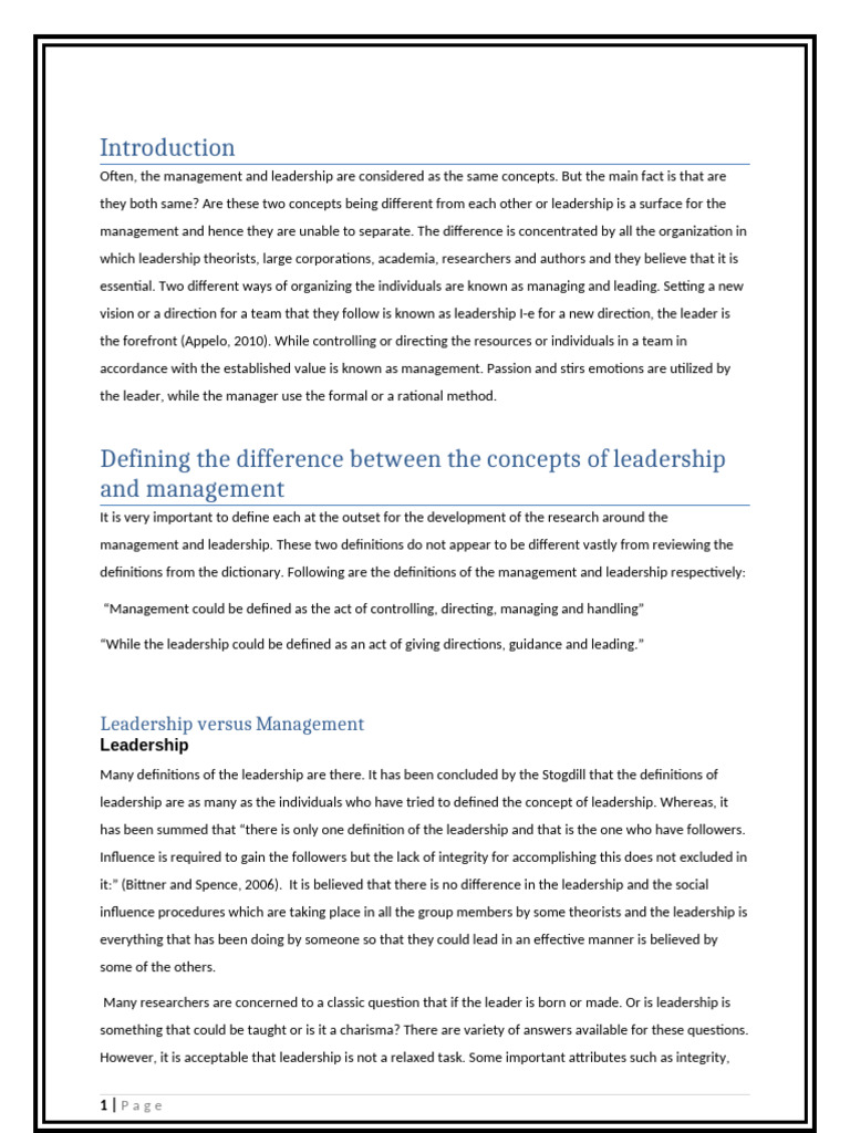 Leadership and Management | PDF