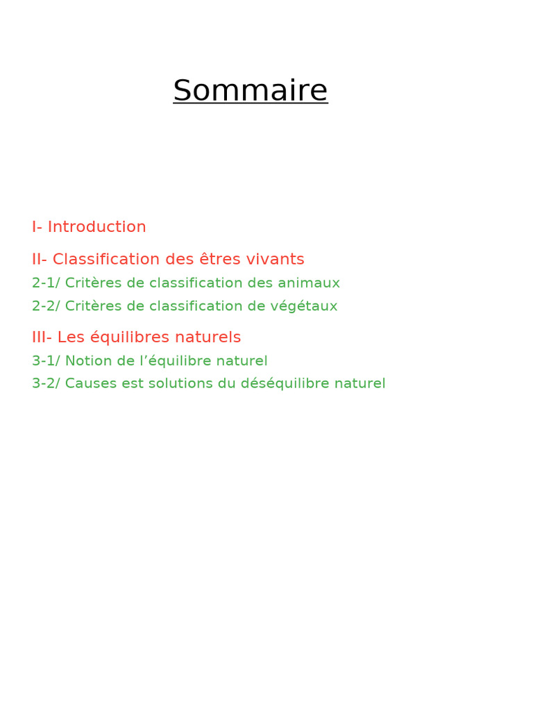 Classification des êtres vivants | PDF | Taxonomie (Biologie) | Plantes