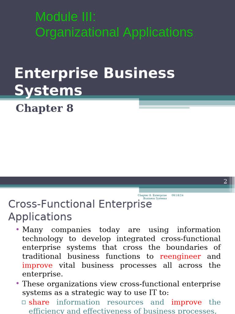 Chapter 08 - EnterpriseBusinessSystems | PDF