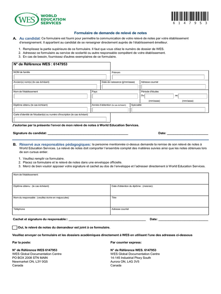 Transcript Request Form | PDF
