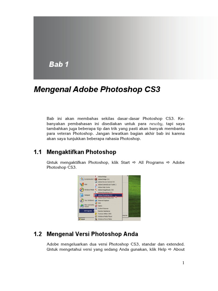 Panduan Dasar Adobe Photoshop CS3 | PDF
