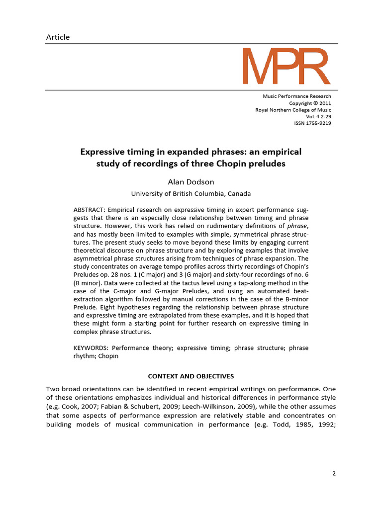 Expressive Timing in Expanded Phrases. An Empirical Study of Recordings ...