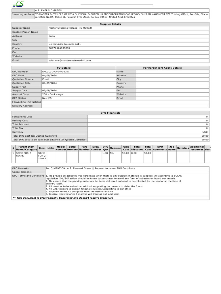 This Document Is Electronically Generated and Doesn't Require Signature ...