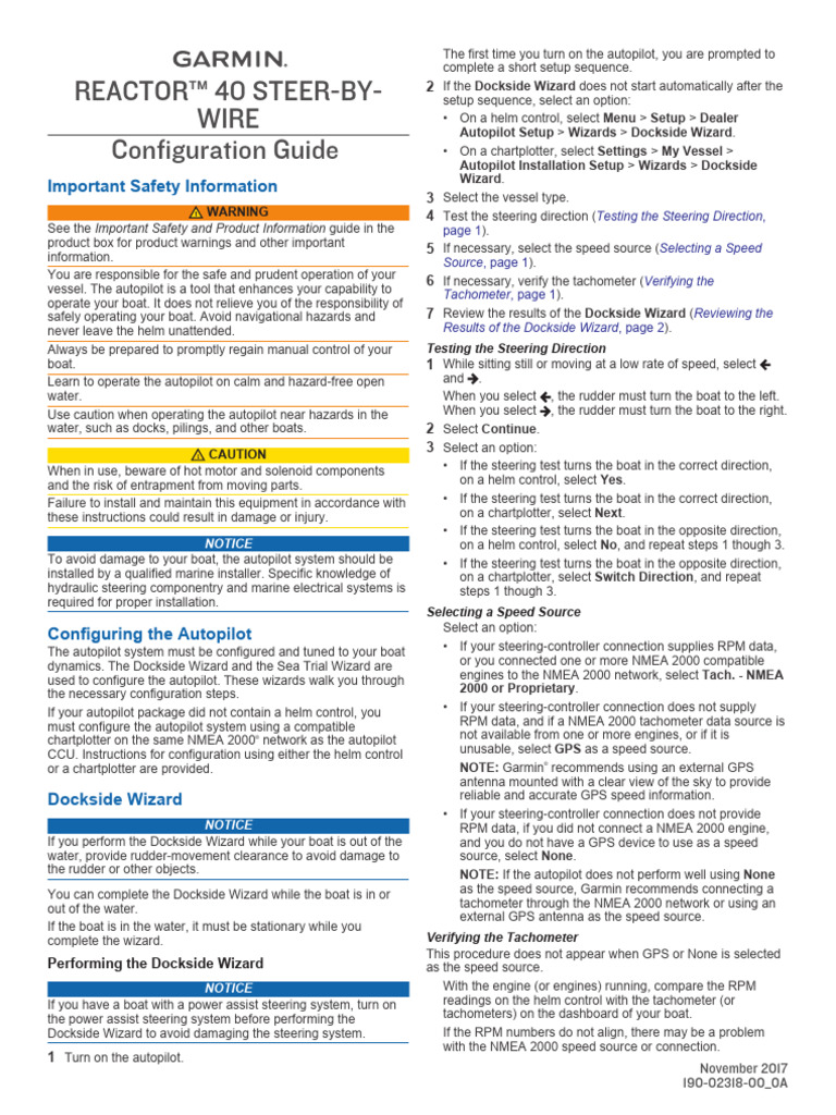 Reactor 40 Steer-by-Wire Configuration Guide EN | PDF