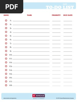 Printable to-Do Checklist
