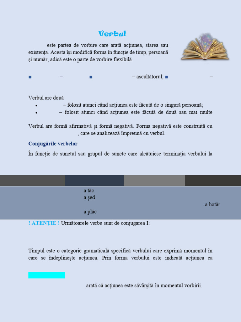 Verbul. Moduri Verbale Și Timpurile Lor | PDF