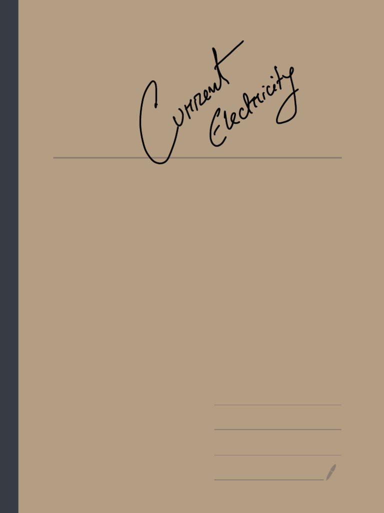Current Electricity Pdf