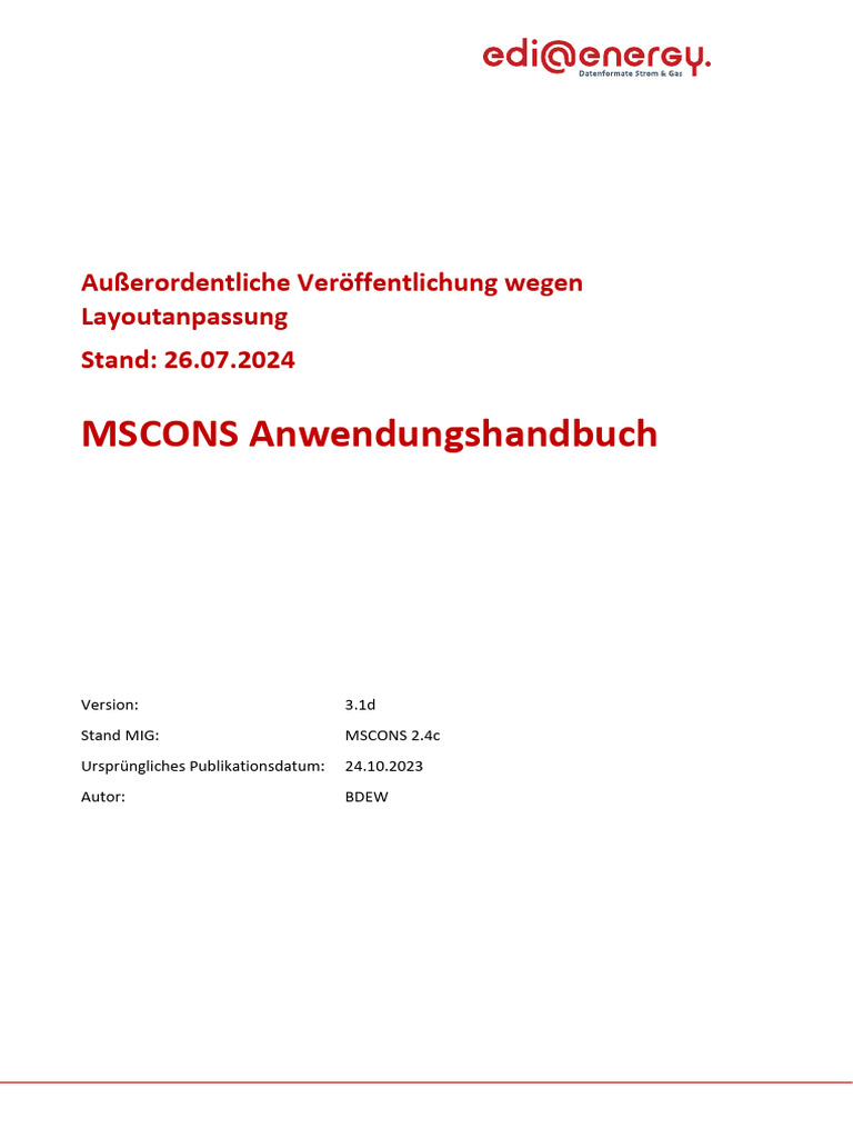 MSCONS AHB 3 1d Außerordentliche 20240726 | PDF