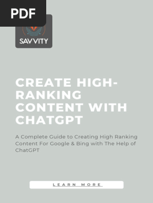 Create Highranking Content With Chatgpt 3