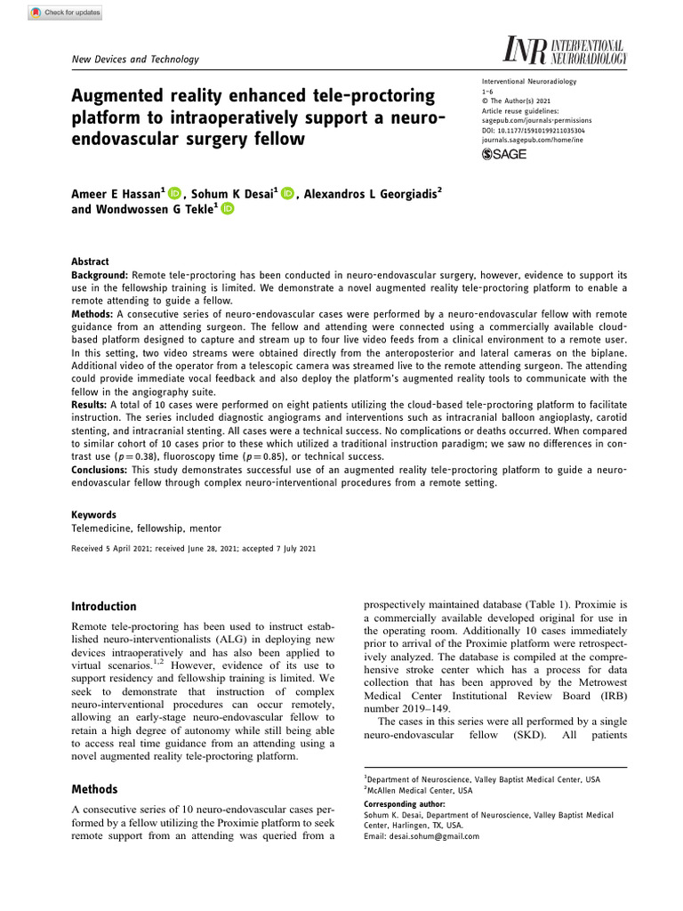 Augmented Reality Enhanced Tele-Proctoring Platform To Intraoperatively ...
