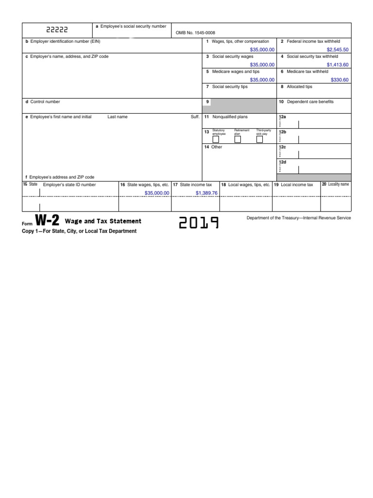 W-2 Wage and Tax Statement Overview | PDF | Irs Tax Forms | Social ...