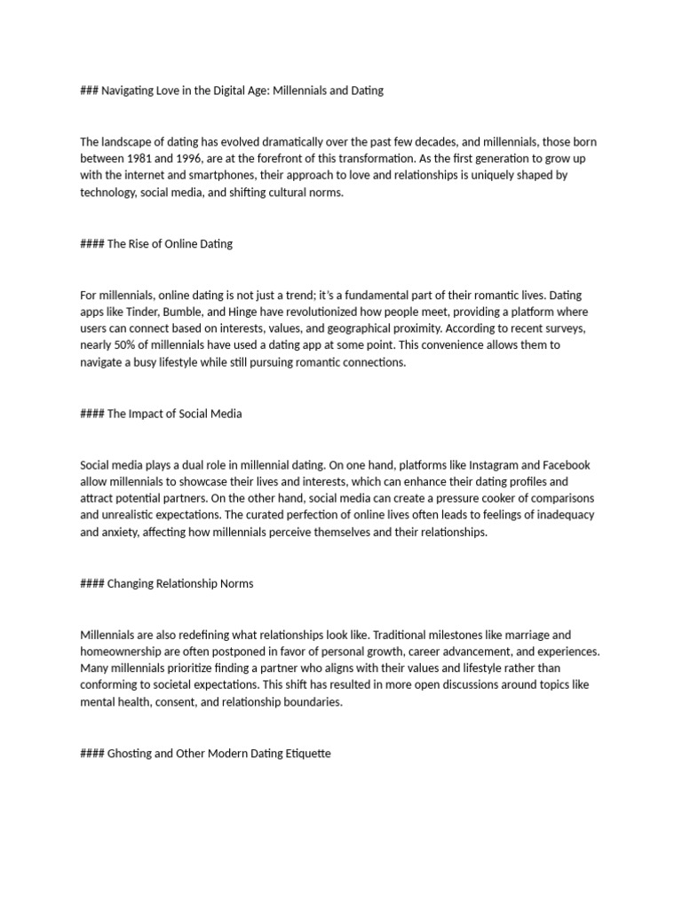Navigating Love in The Digital Age | PDF