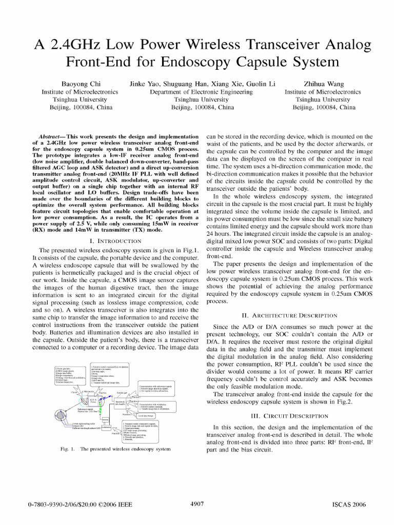 A 24 GHZ Low Power Wireless Transceiver Analog Fro | PDF | Amplifier ...