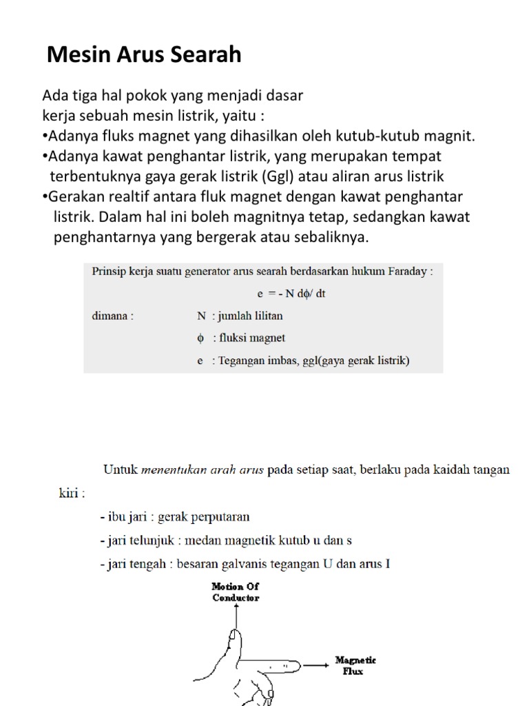 Mesin Arus Searah: Panduan Dasar | PDF | Metode & Bahan Ajar