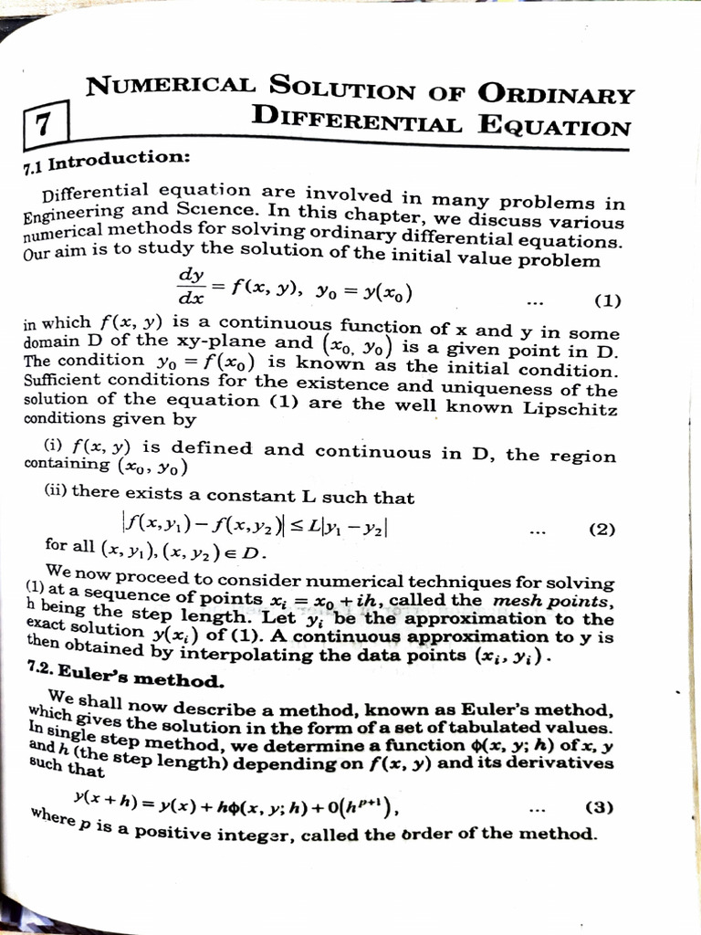 Numerical Methods Chapter 7 | PDF
