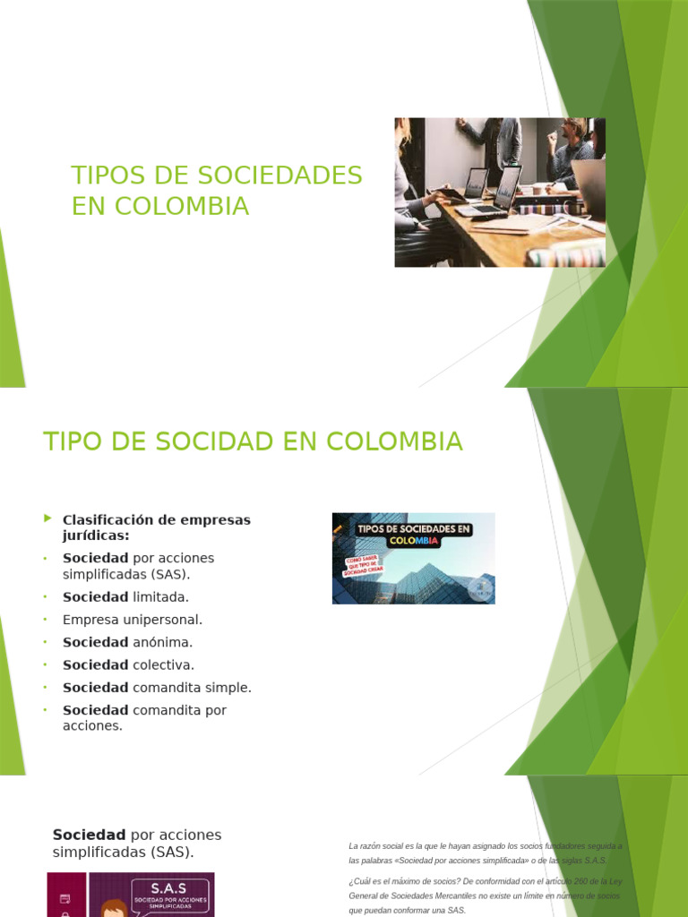 Tipos de Sociedades en Colombia 123 | PDF | Sociedad General | Negocios