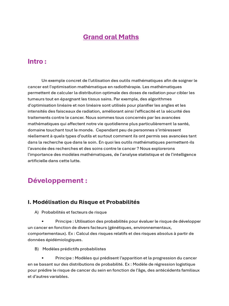 Grand Oral Mathsss PDF — free download