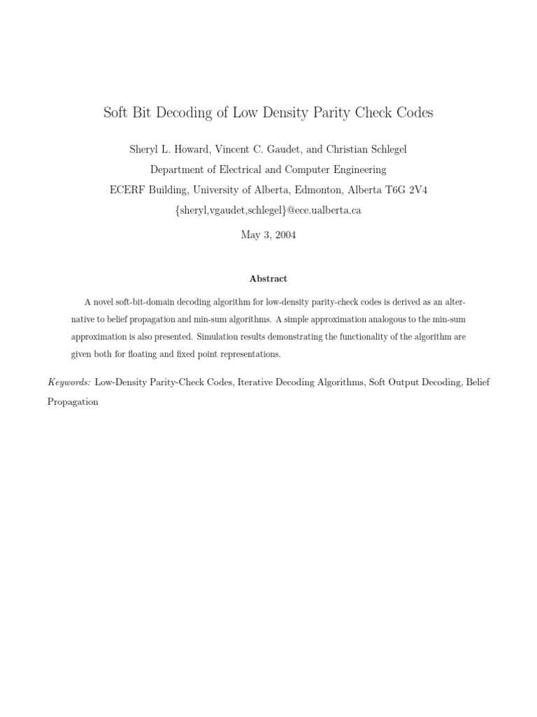 Soft Bit Decoding of LDPC Codes 04 | PDF