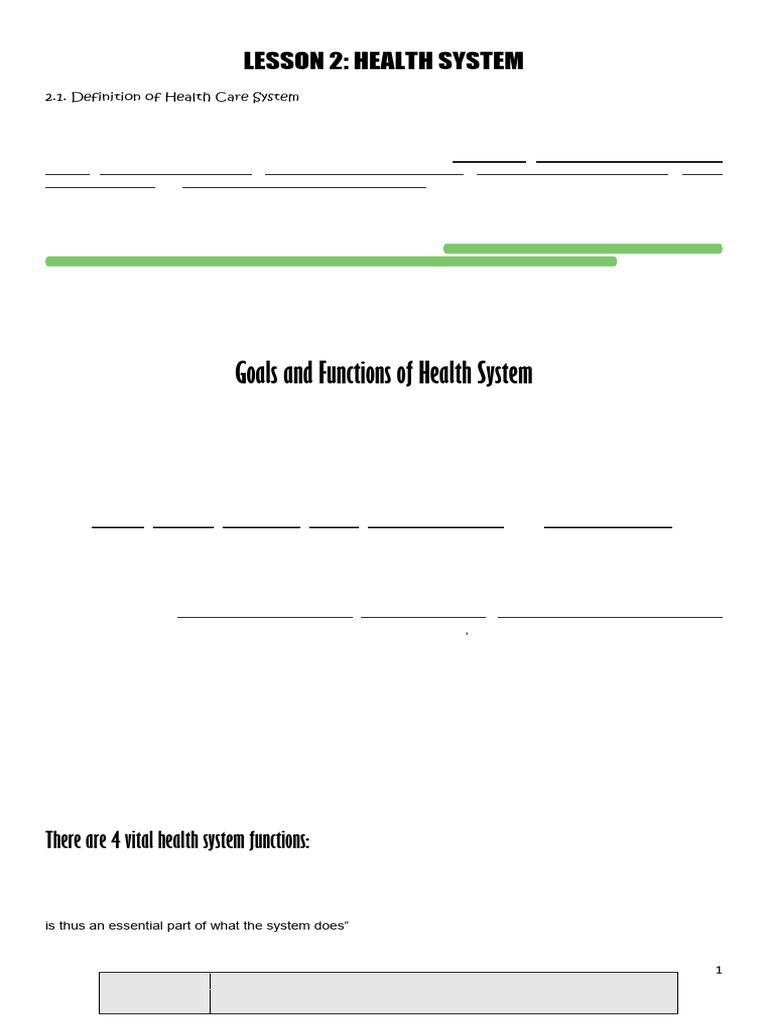 His - Lecture - Lesson 2 - Healthcare System 3 | PDF