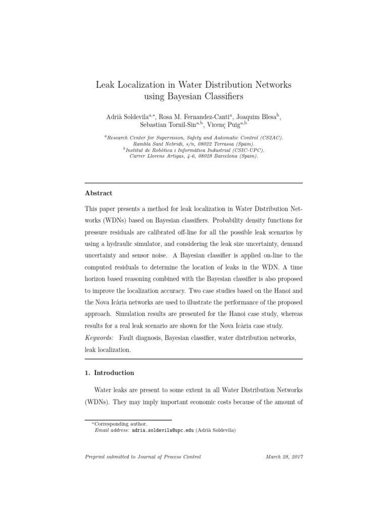 Leak Localization in Water Distribution | PDF