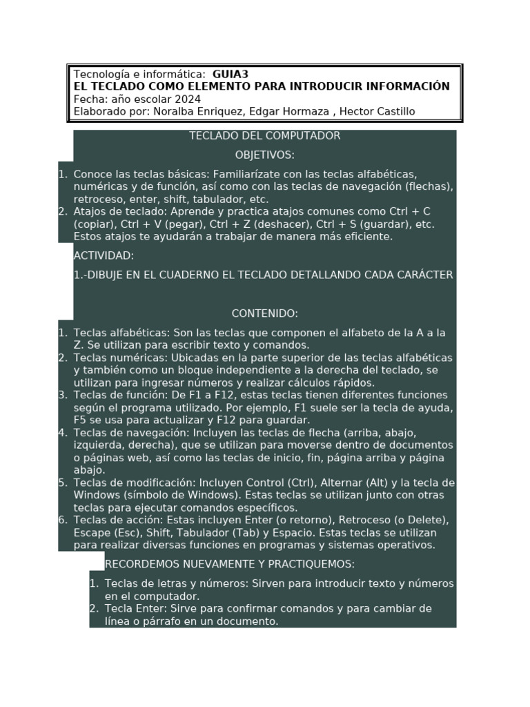 Taller 3-Tecnologia e Informatica | PDF