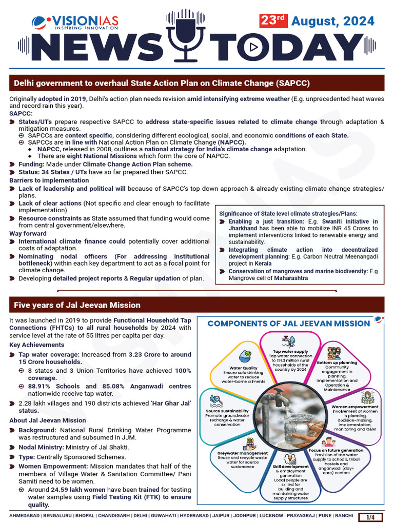 VisionIAS Daily Current Affairs 23 August 2024 | PDF