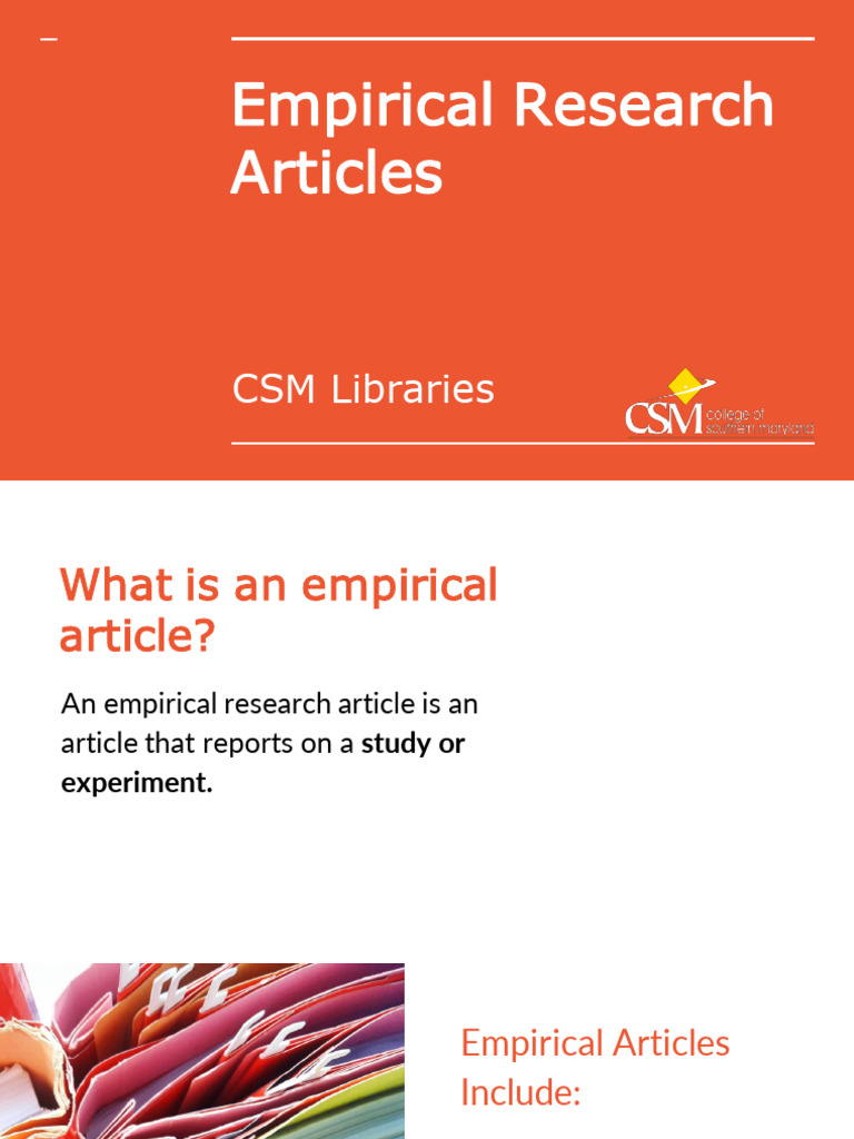 Empirical Articles Slides | PDF | Citation | Career & Growth