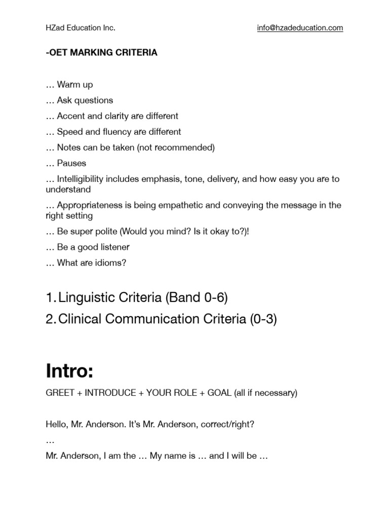 OET+Speaking+Notes+(1) (4) | PDF