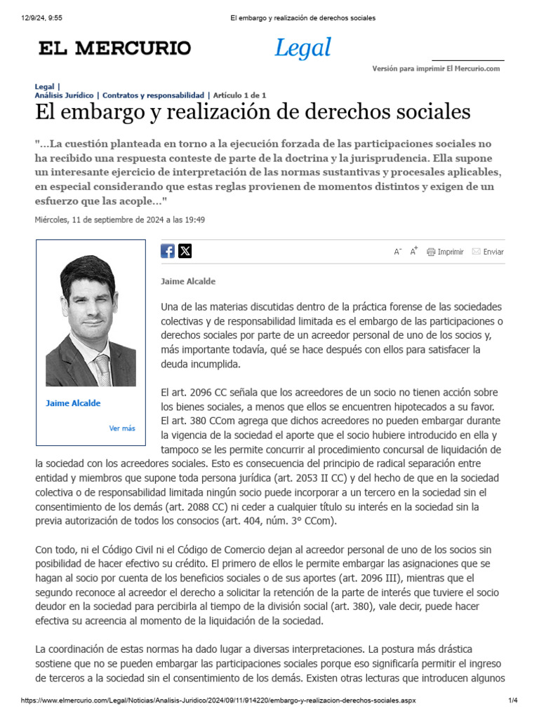 Embargo de Derechos Sociales en Sociedades | PDF | Sociedad | Caso de ley