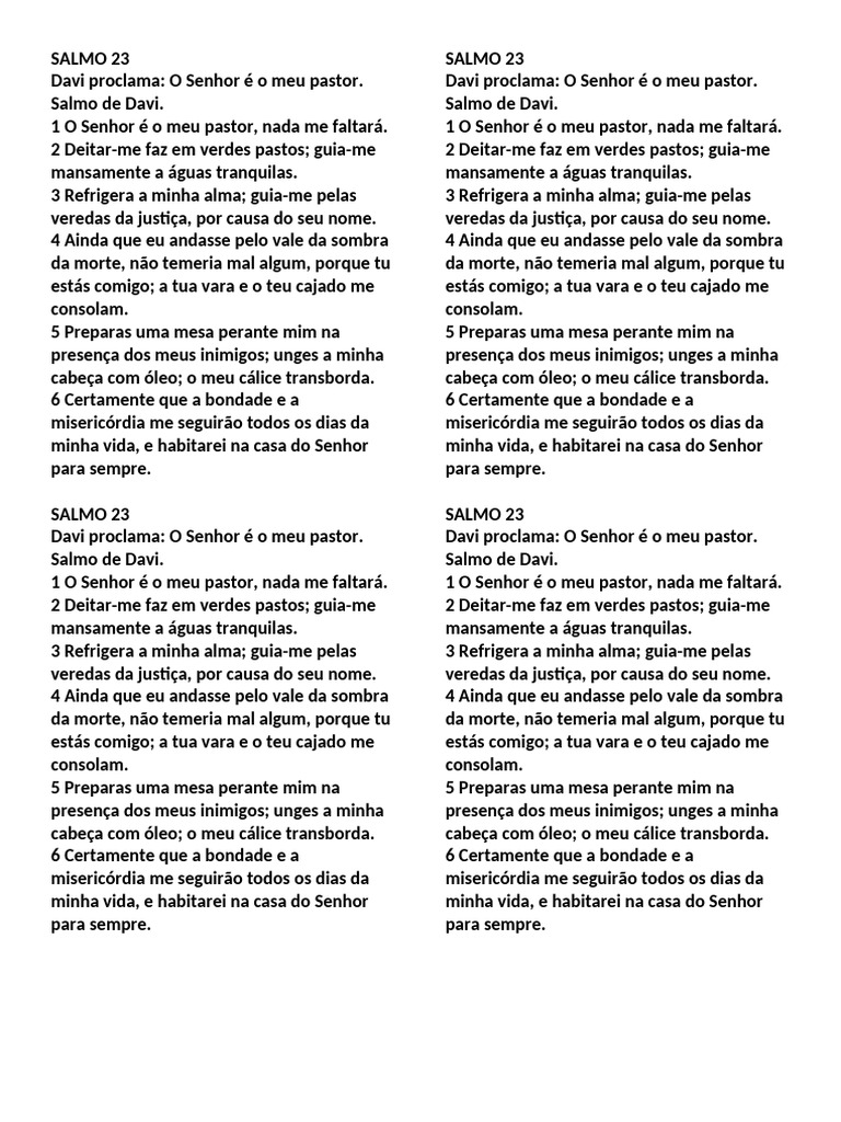 Salmo 23: El Señor es mi Pastor | PDF | Libros de la Biblia hebrea ...