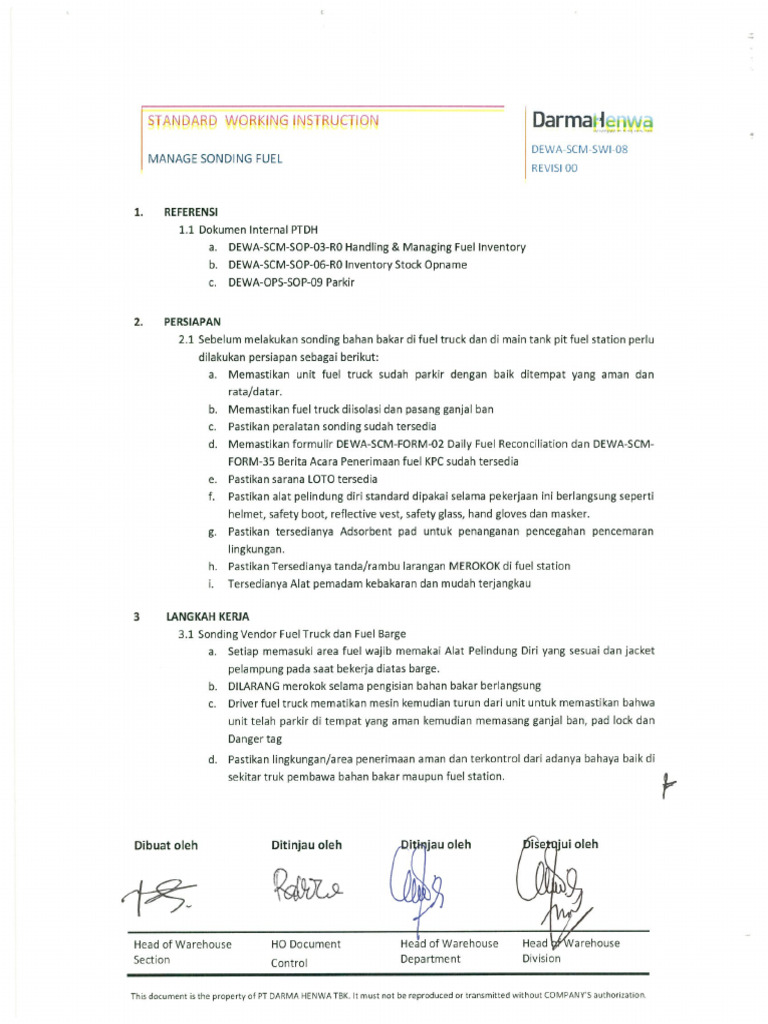 DEWA-SCM-SWI-08-R0 Manage Sonding Fuel | PDF