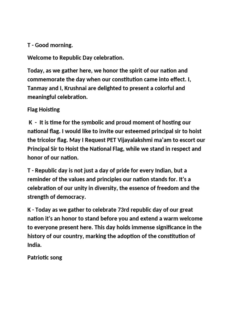 Anchoring Republic Day Pdf