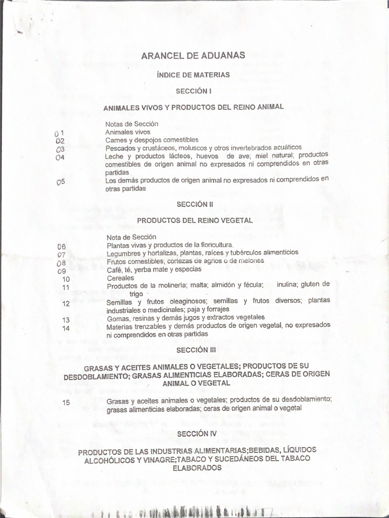 Arancel de Aduanas | PDF