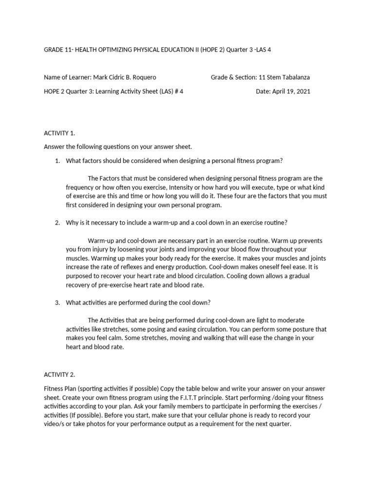 Hope Q3 Las - 4 | PDF