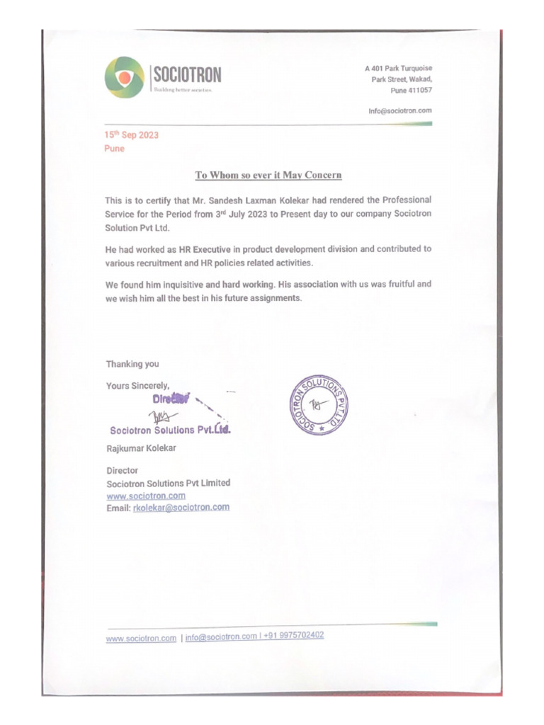 Job Letter PDF