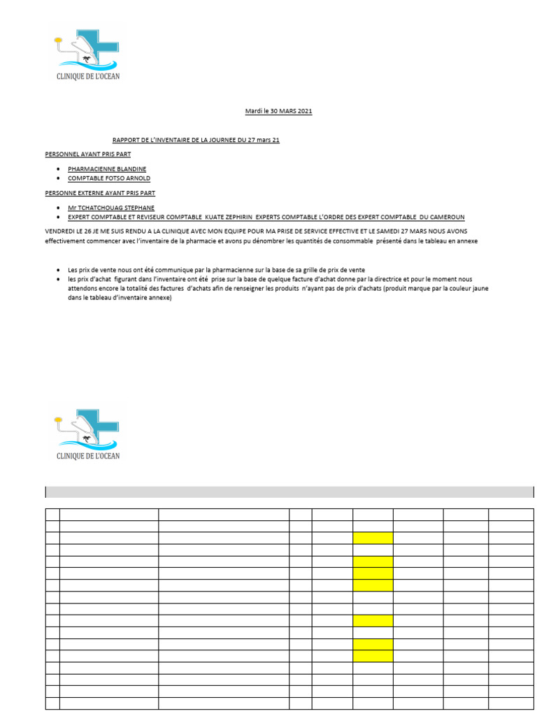 Rapport D Inventaire | PDF