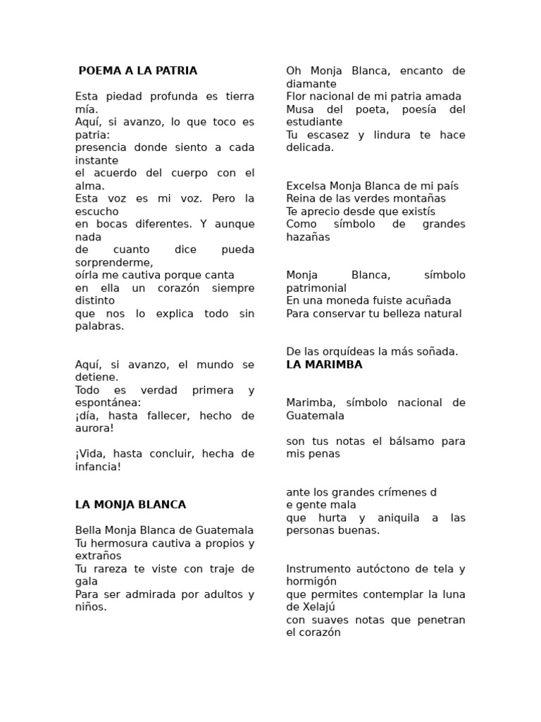 Poema A La Patria | PDF