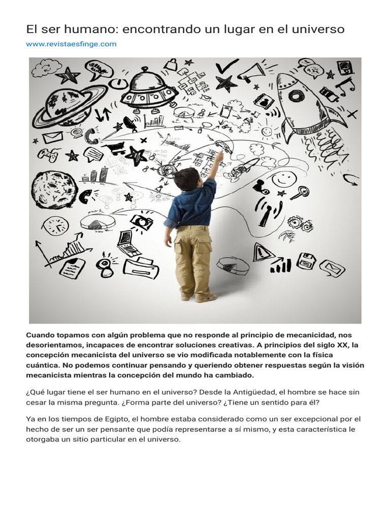 El lugar del ser humano en el cosmos | PDF | Pensamiento | Ciencias ...
