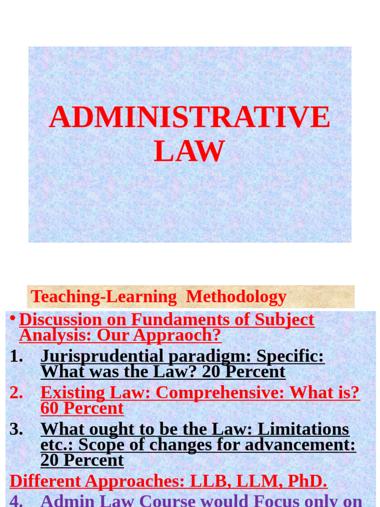 Adm Law Lectures 2020 | PDF