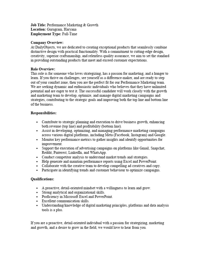 Performance Marketing Growth Pdf