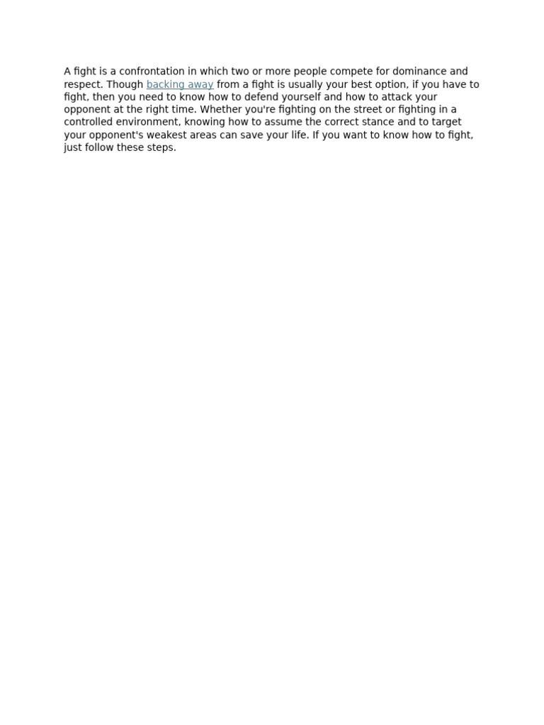 How To Fight | PDF