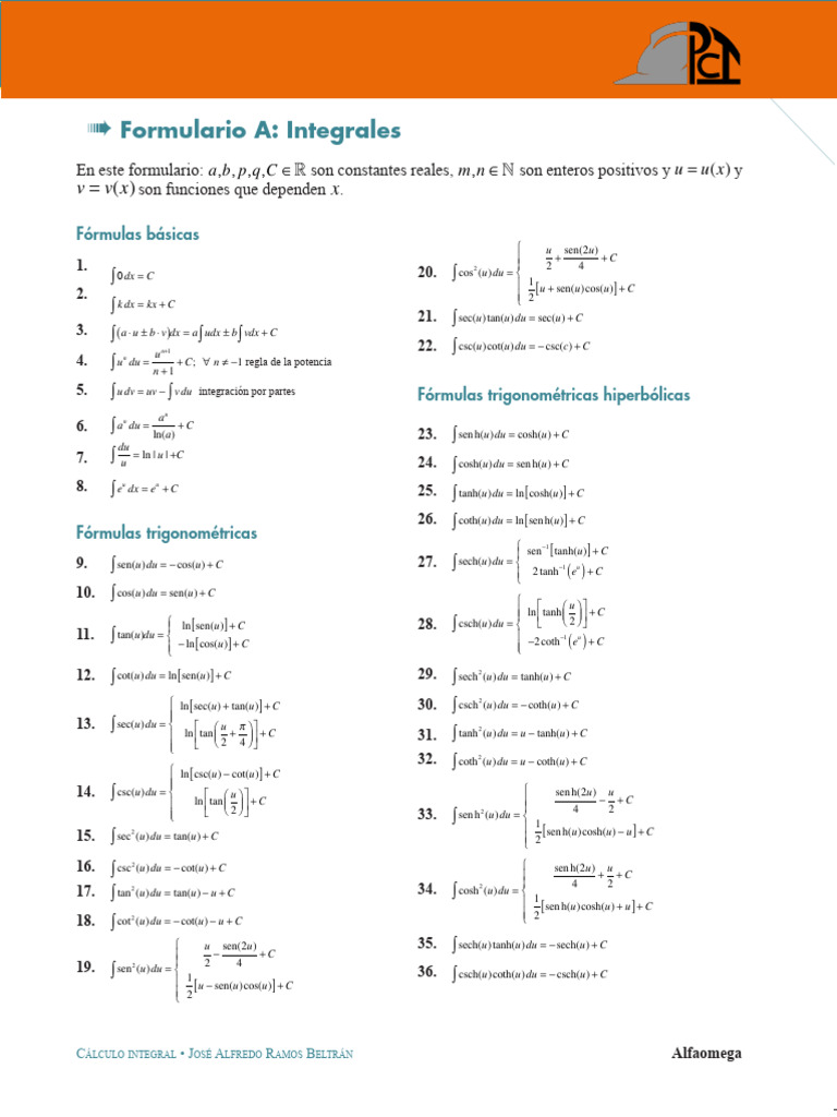Fomulas Calculo | PDF