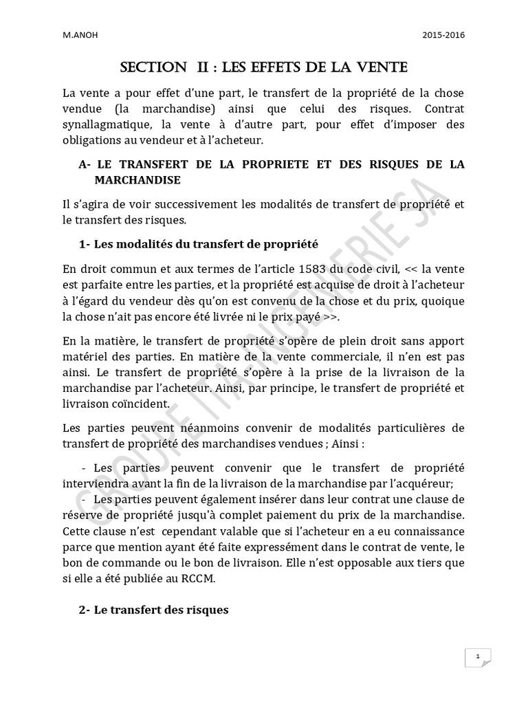 Partie Ii Chapitre I Section 2 | PDF