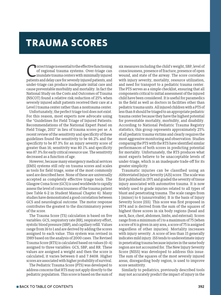 Trauma Scores ATLS | PDF