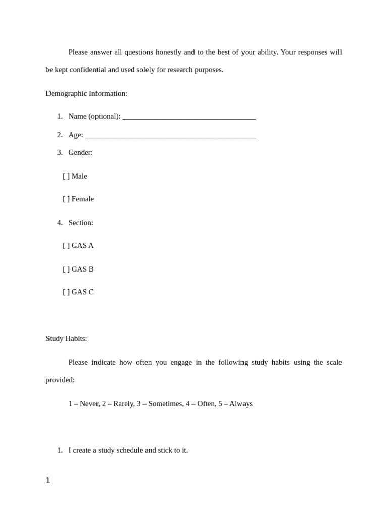 Research Instrument | PDF