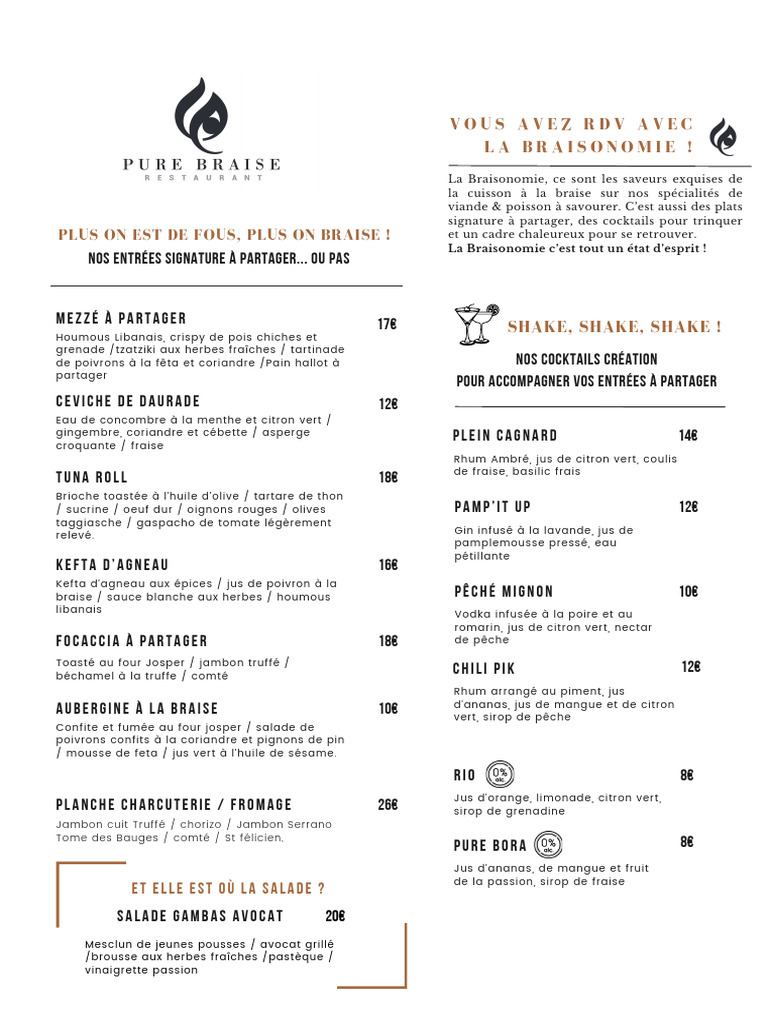 Menu Pure Braise | PDF