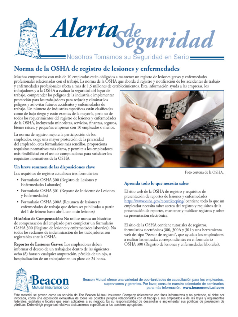 OSHA Recordkeeping Rules Spanish | PDF