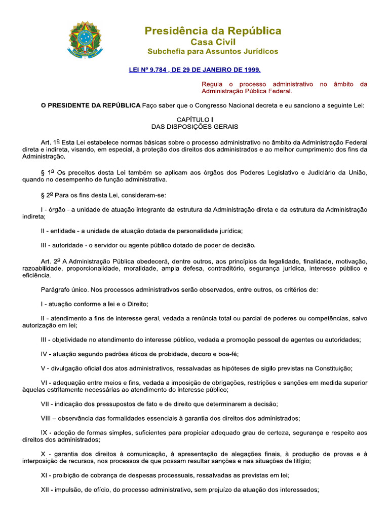 Lei 9 784 | PDF